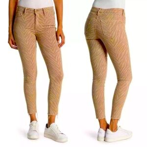 NWT MOTHER The Looker Sweet Stripes Tan Zebra Skinny Jean 26 MSRP $258